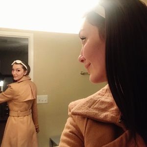 Camel skirted BeBe peacoat